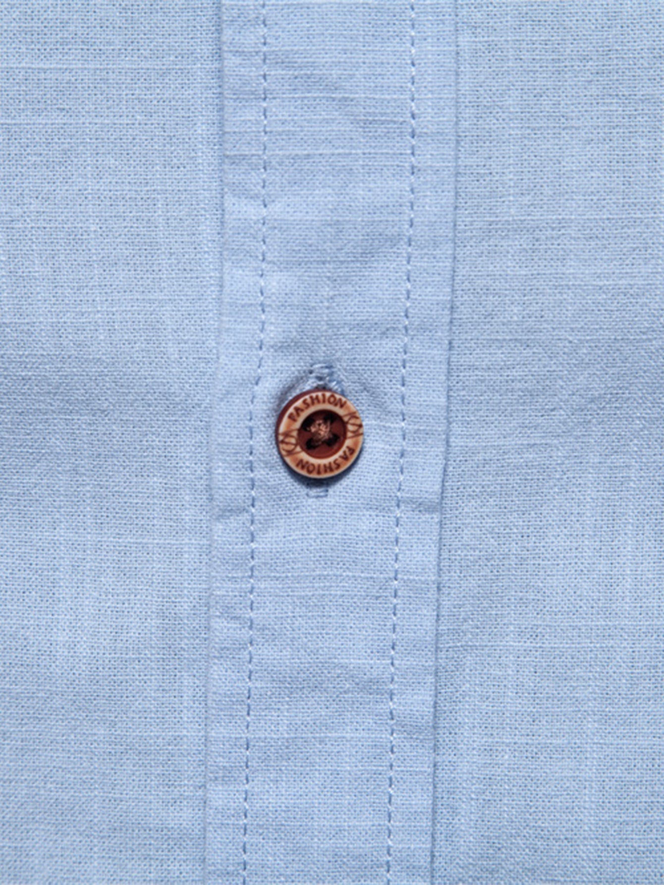 Long Sleeve Linen Look Stand Collar Shirt