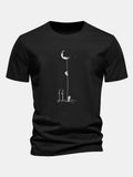 Regular Fit Lunar Astronaut Print Cotton T-Shirt