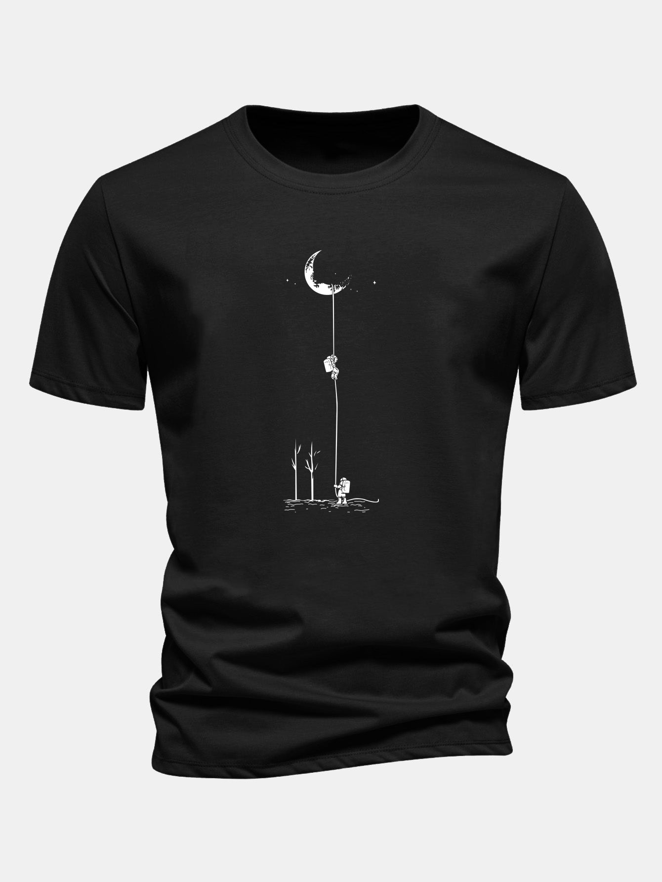 Regular Fit Lunar Astronaut Print Cotton T-Shirt