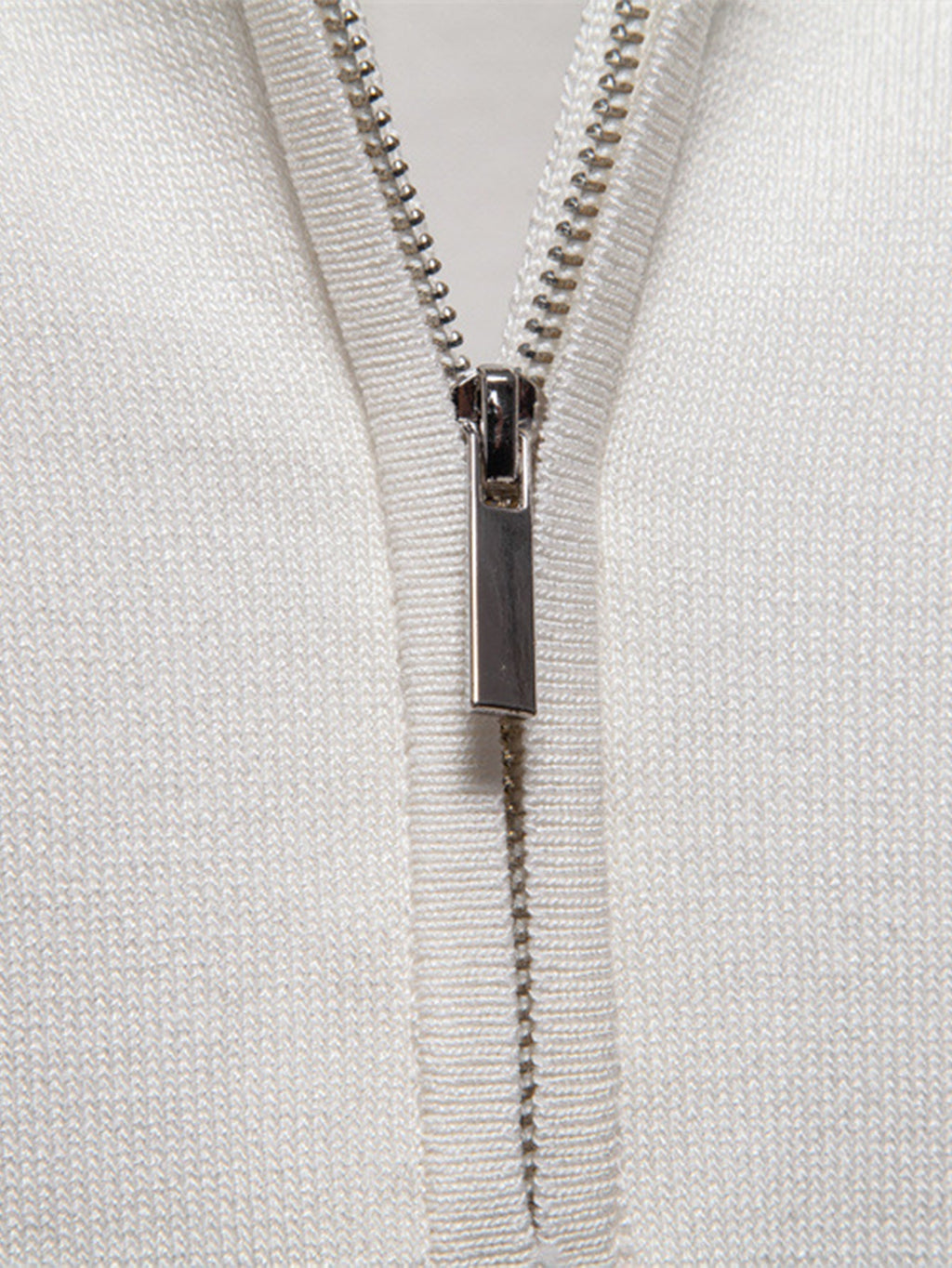 Contrast Trim Zipper Knit Polo Shirt