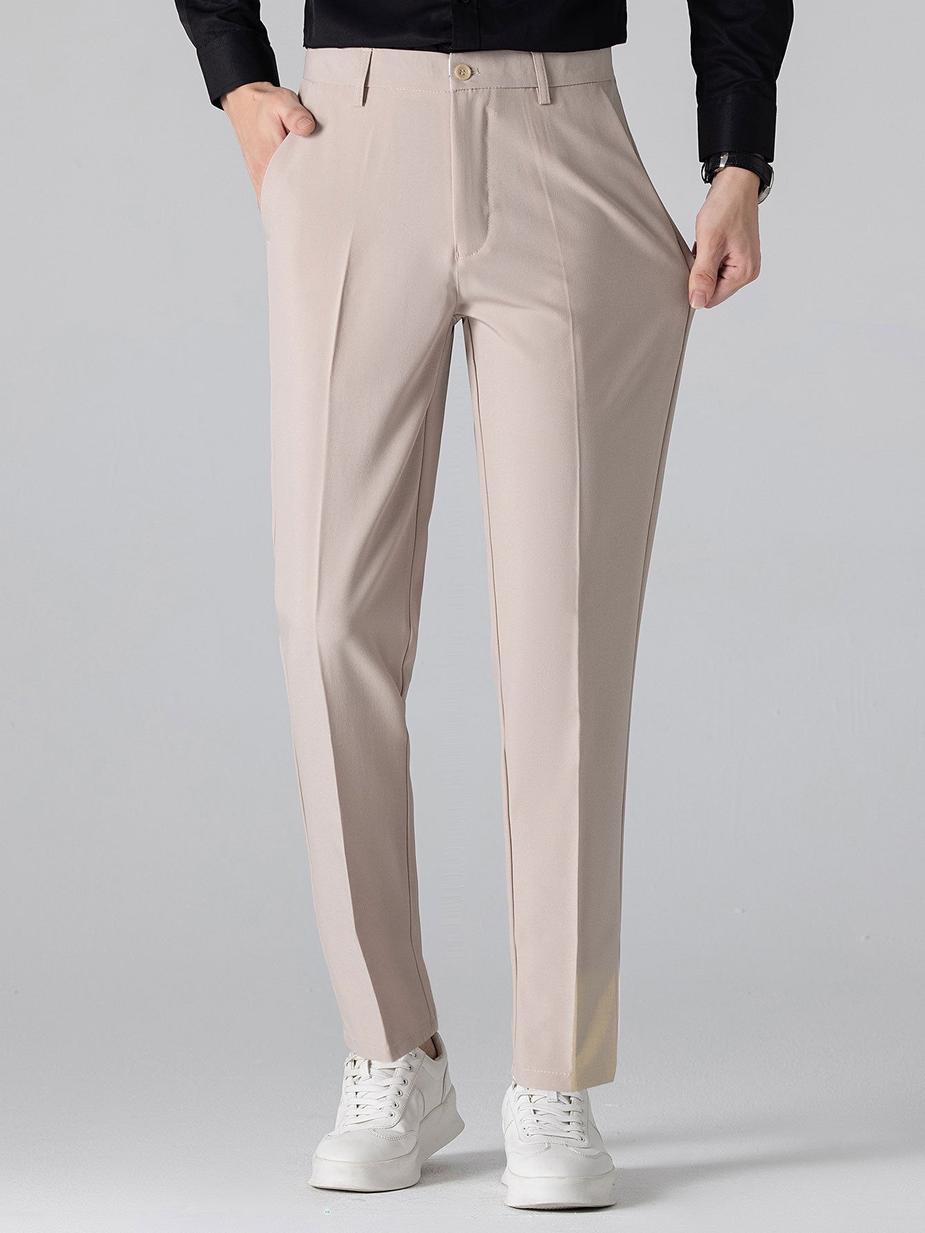 Twisted Jacquard Knit Polo & Slim Fit Tapered Trousers