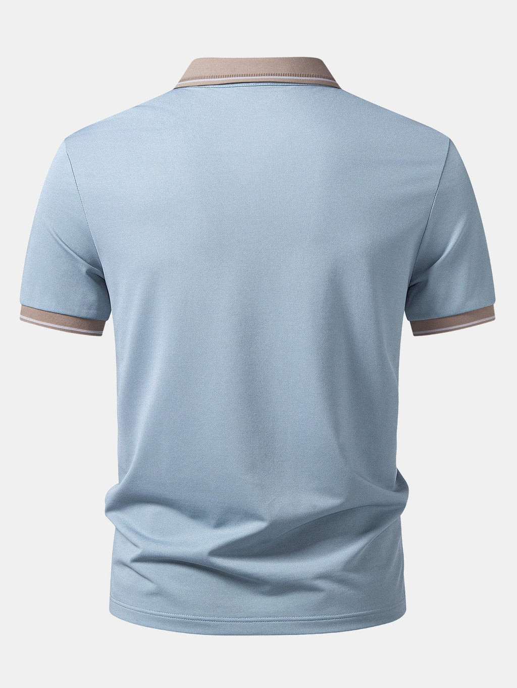 Contrast Trim Johnny Collar Polo