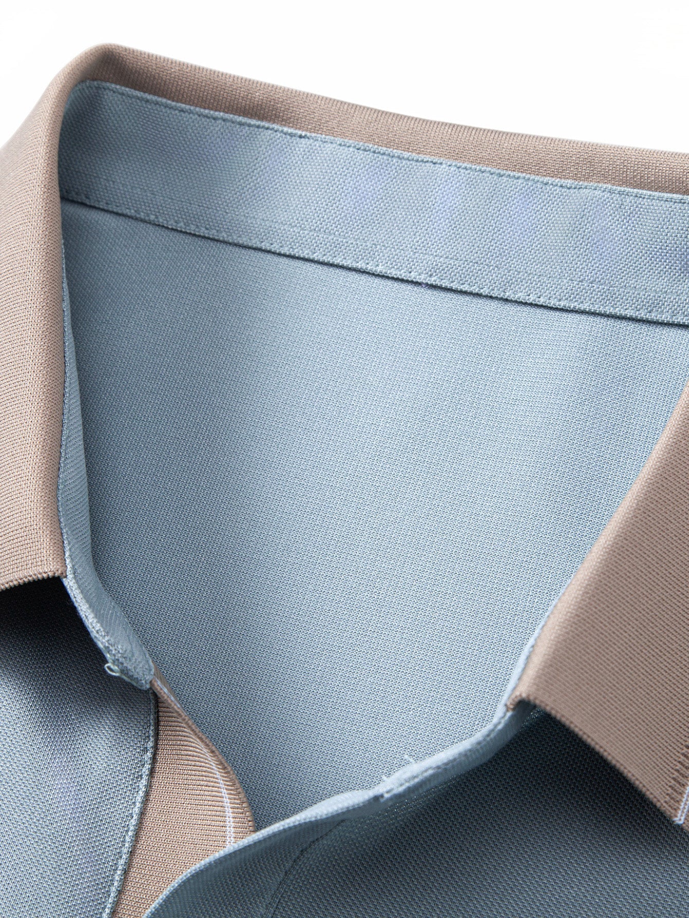 Contrast Trim Johnny Collar Polo