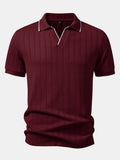 Geometric Jacquard Johnny Collar Polo