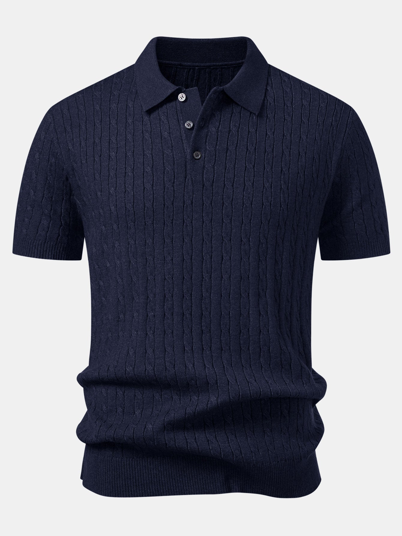 Twisted Jacquard Knit Polo & Slim Fit Tapered Trousers