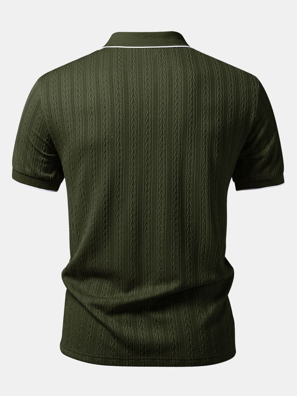 Geometric Jacquard Johnny Collar Polo