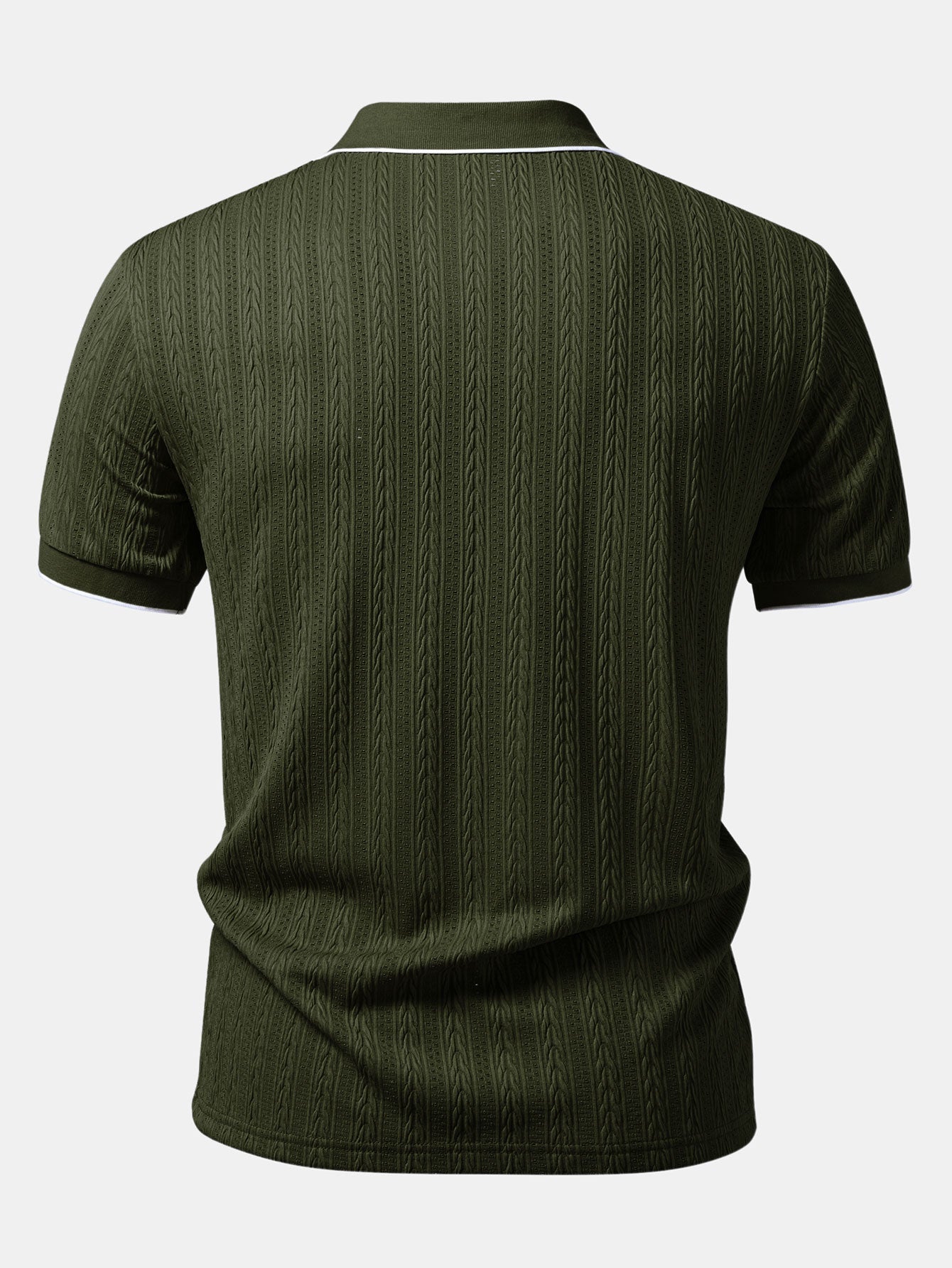 Geometric Jacquard Johnny Collar Polo