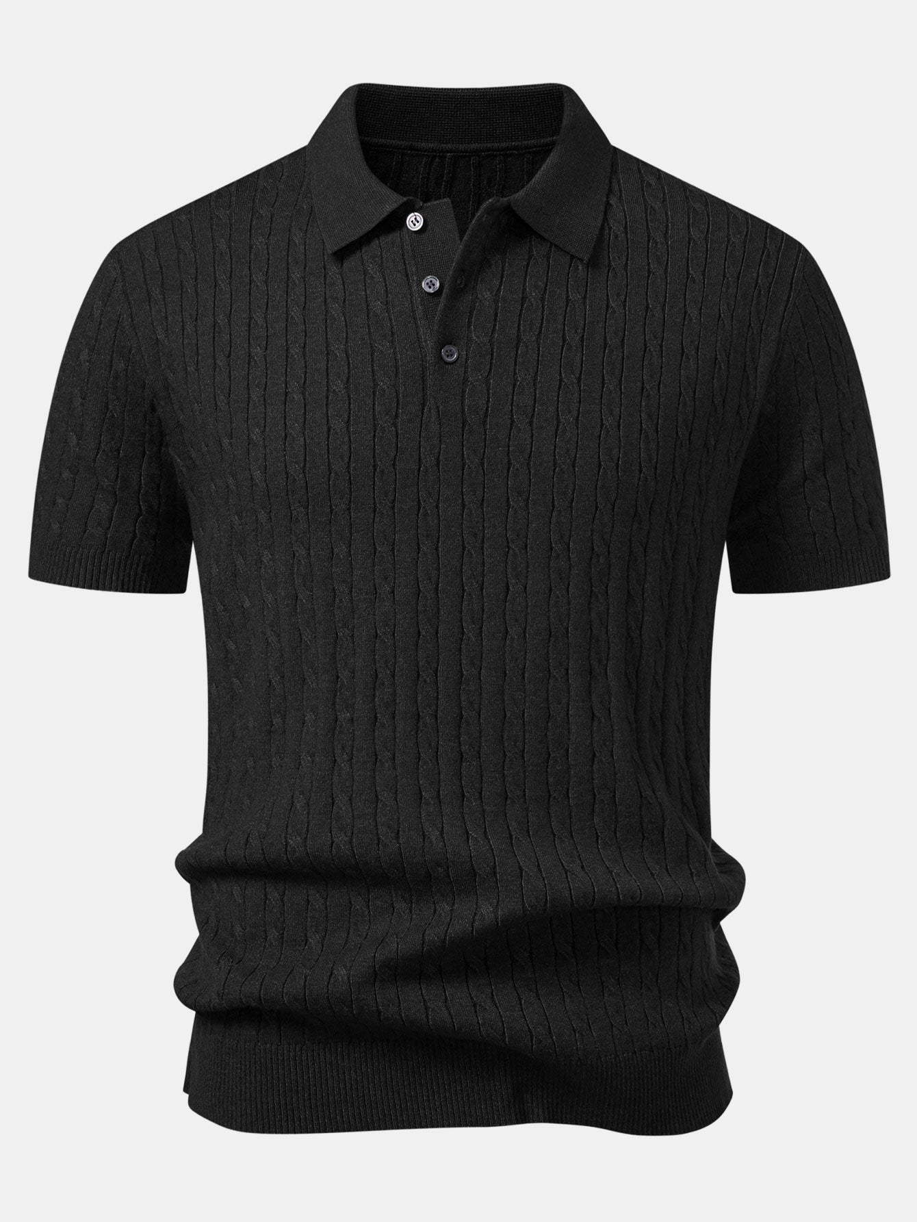 Twisted Jacquard Knit Polo & Slim Fit Tapered Trousers