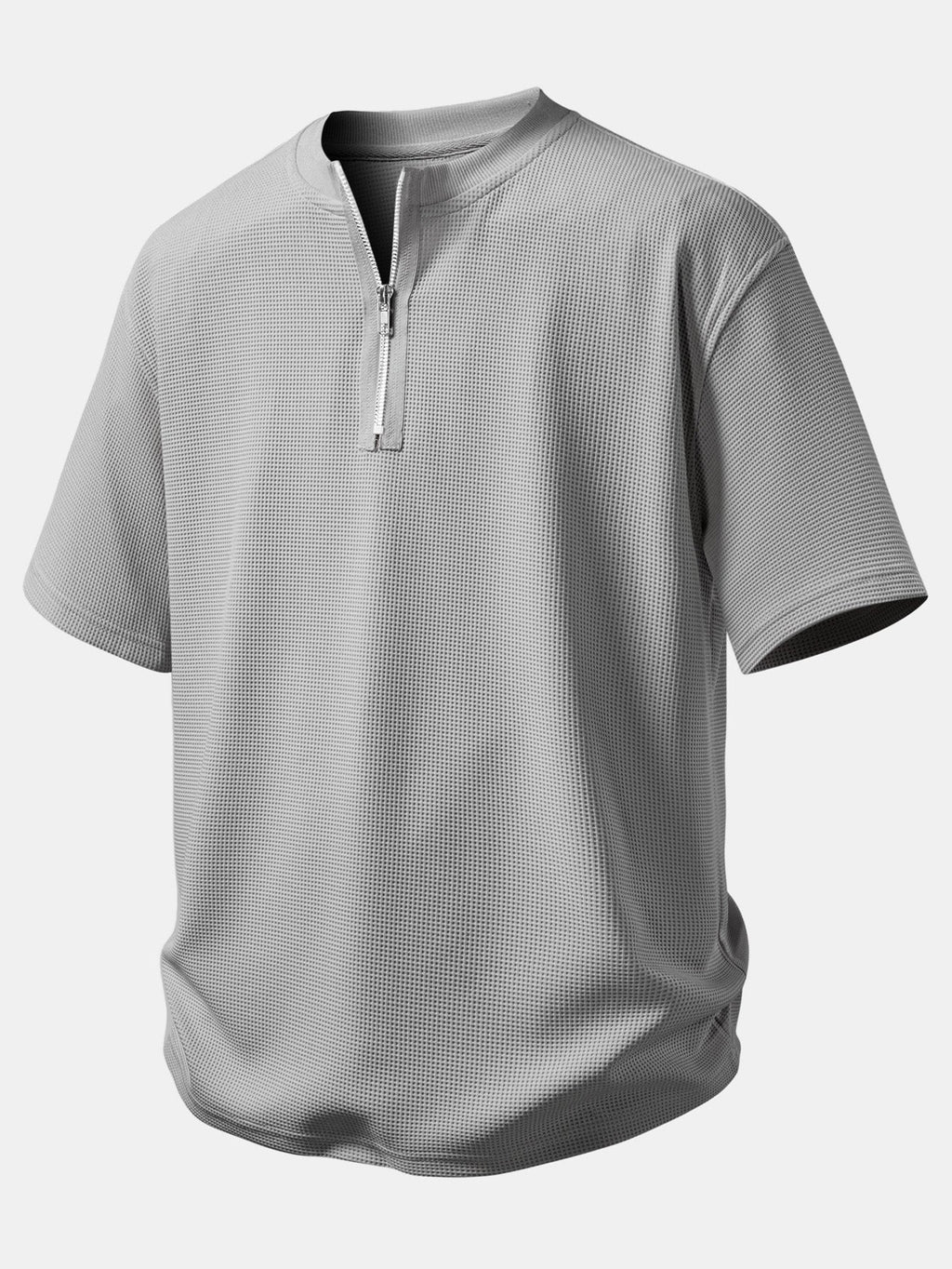 Relax Fit Zipper Waffle T-Shirt