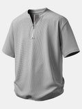 Relax Fit Zipper Waffle T-Shirt