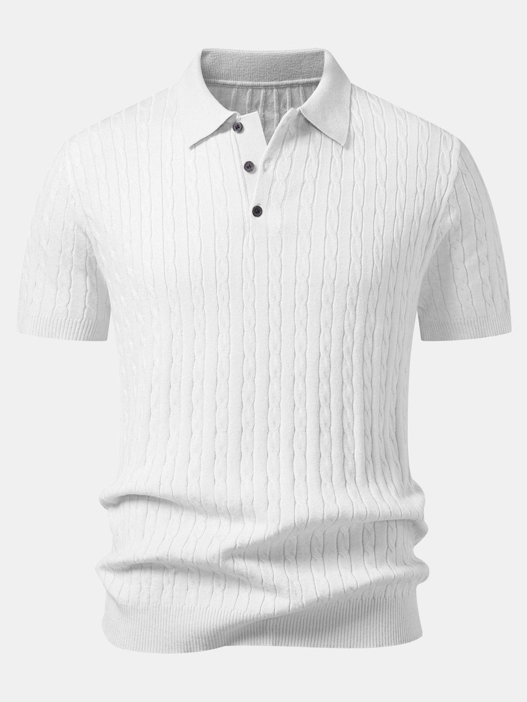 Twisted Jacquard Knit Polo & Slim Fit Tapered Trousers