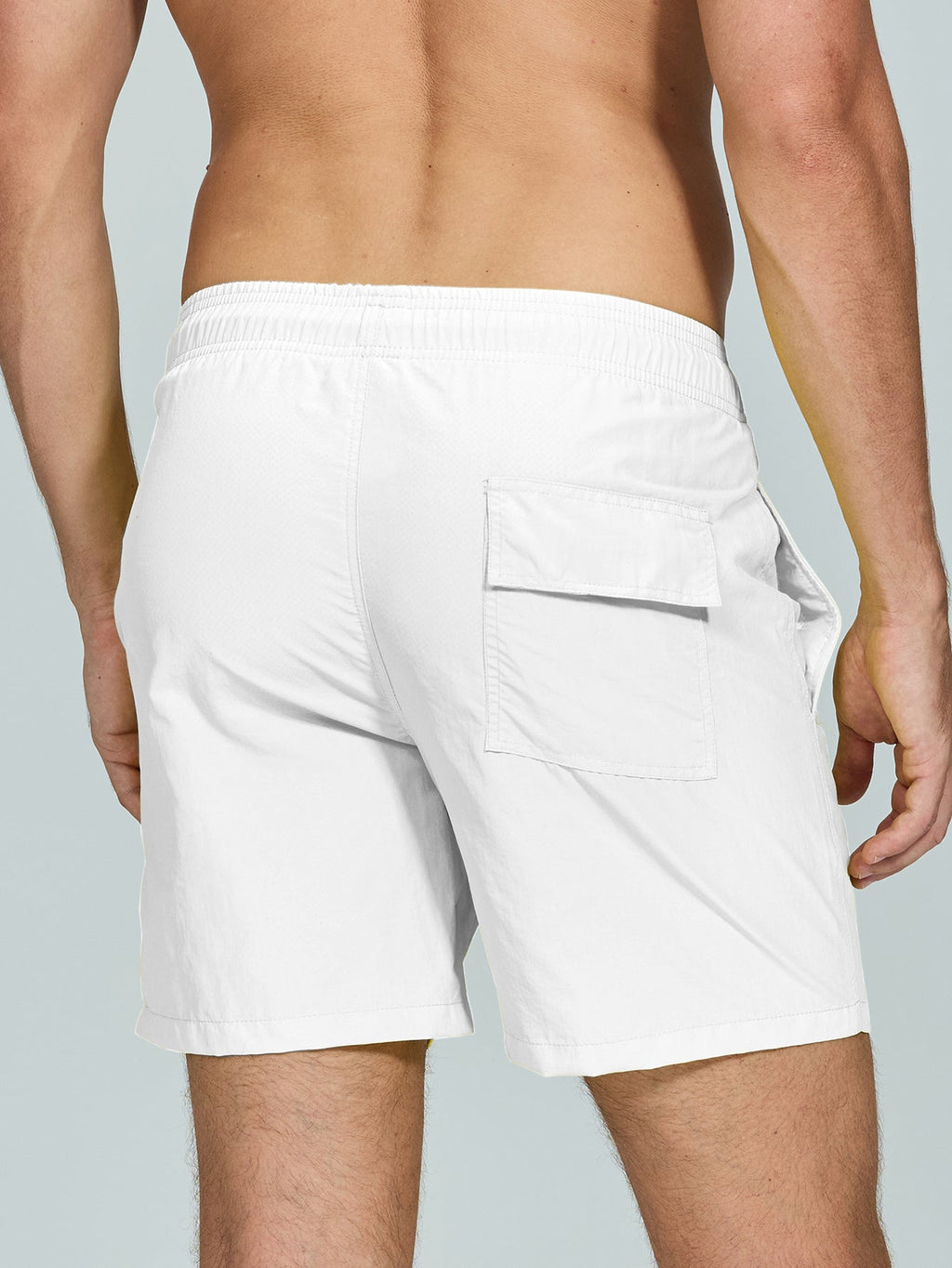 Man Mid Length Drawstring Swim Shorts