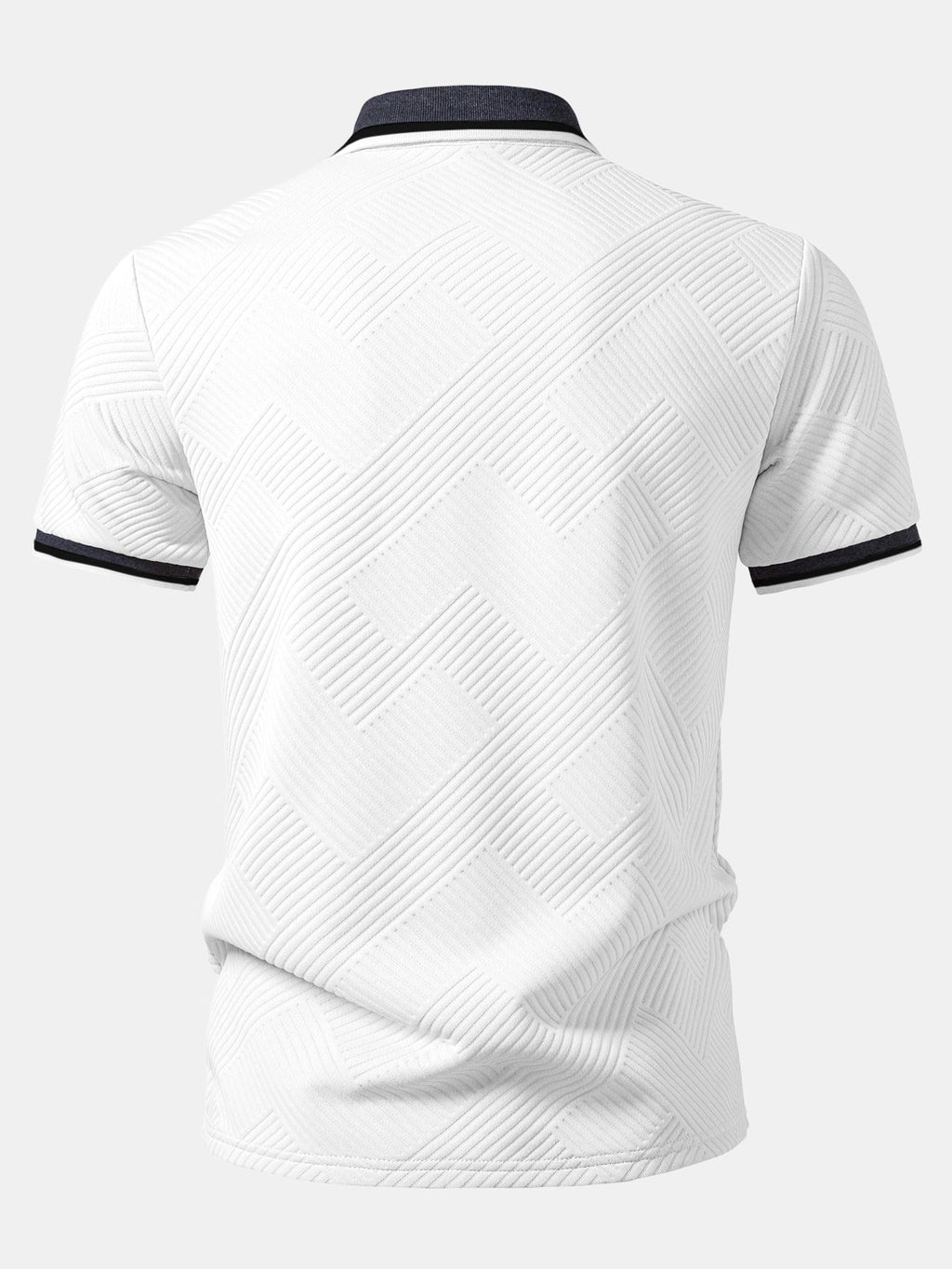 Contrast Trim Stripe Jacquard Polo