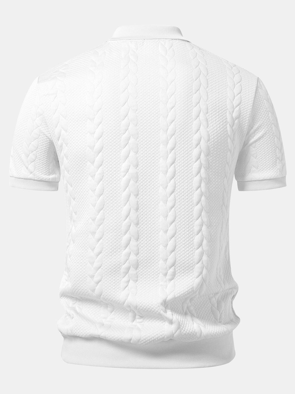 Twist Jacquard V Neck Polo