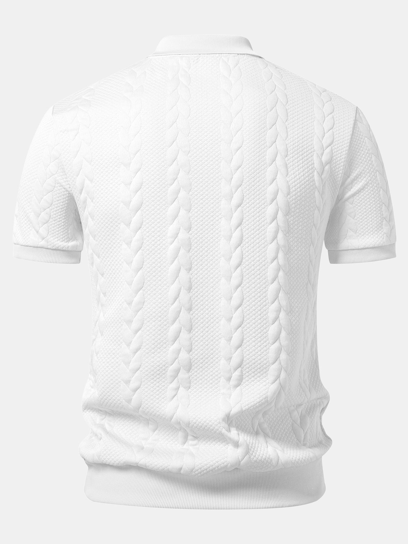 Twist Jacquard V Neck Polo