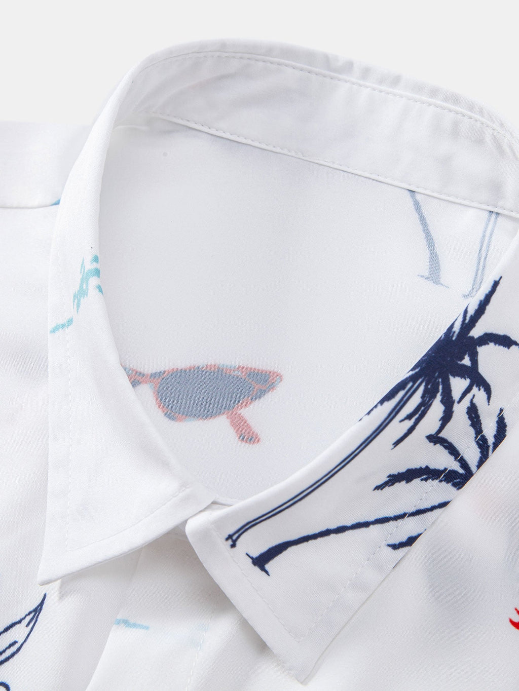 Palm Tree Nautical Print Button Up Shirt