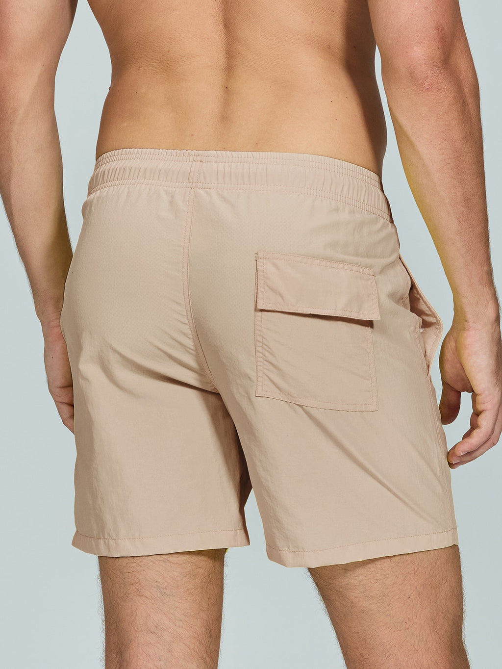 Man Mid Length Drawstring Swim Shorts