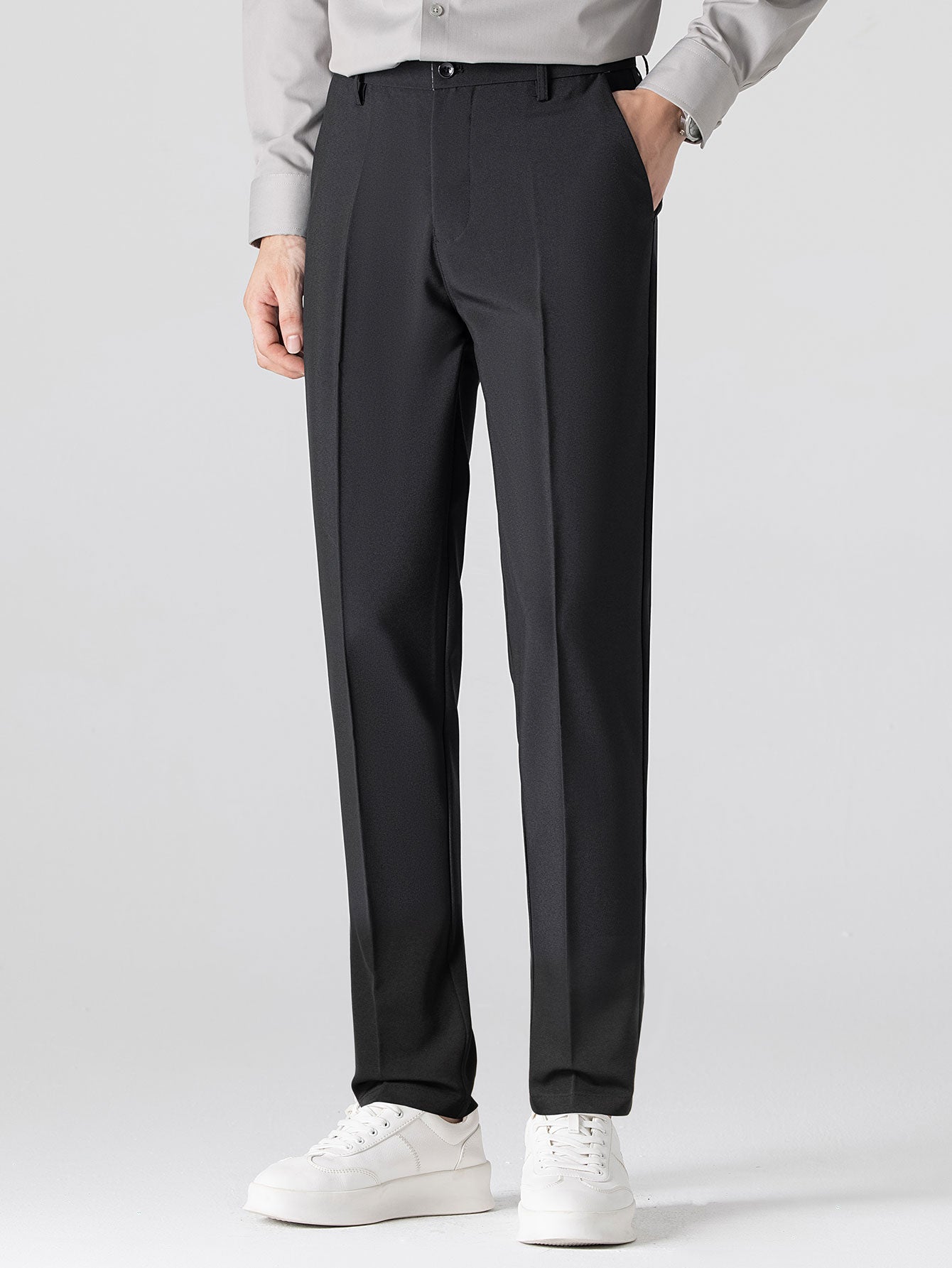 Twisted Jacquard Knit Polo & Slim Fit Tapered Trousers