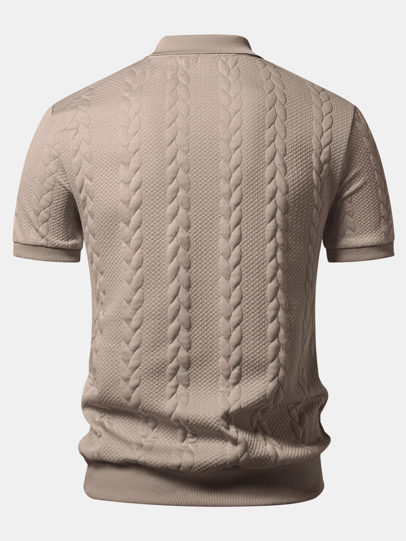 Twist Jacquard V Neck Polo