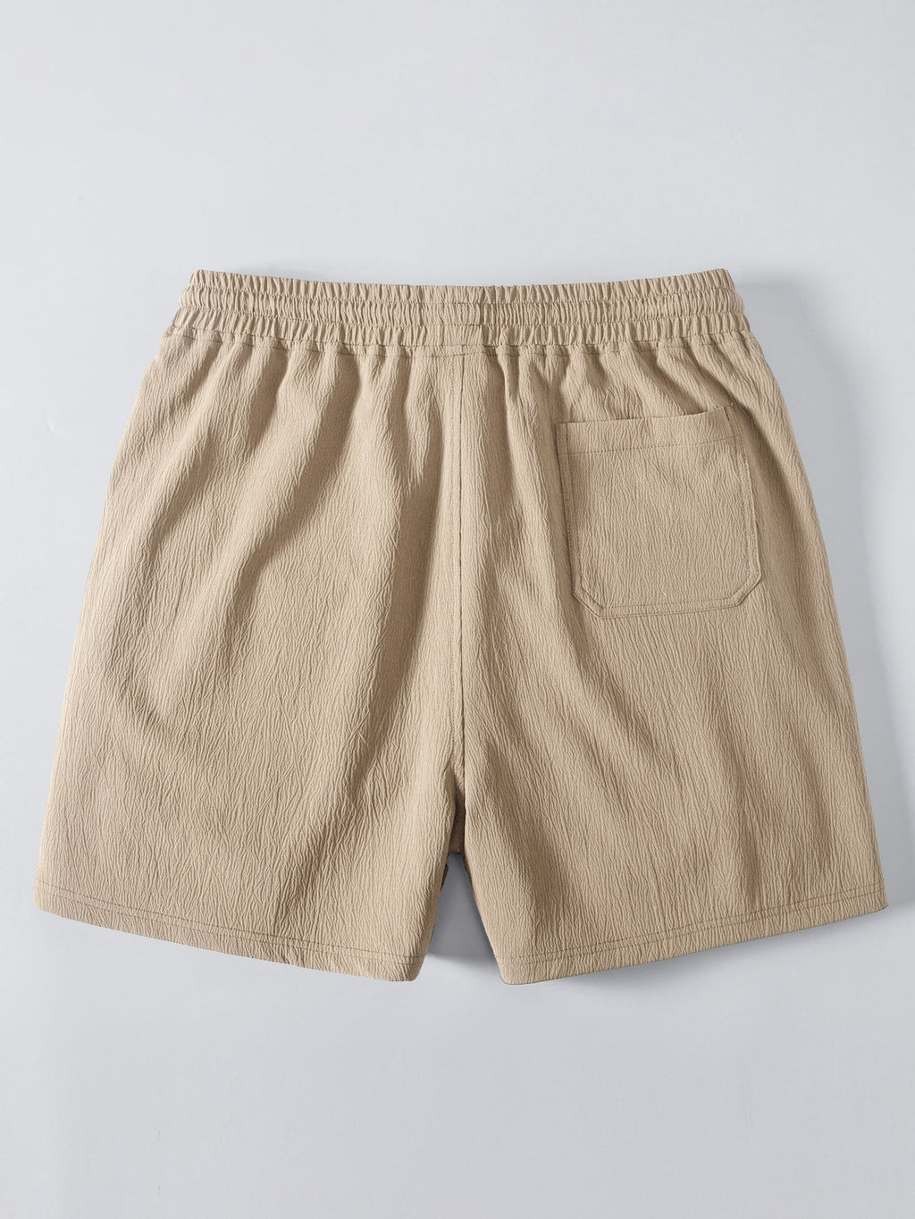 Geometric Jacquard Eyelet Cuban Shirt & Crinkle Textured Drawstring 5" Shorts
