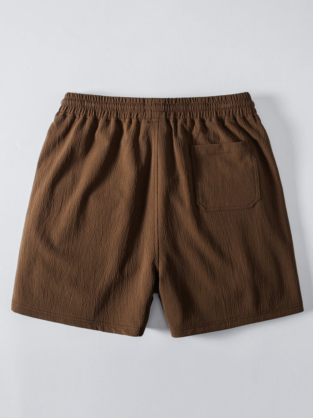 Open Knit Shirt & Crinkle Textured Drawstring 5" Shorts