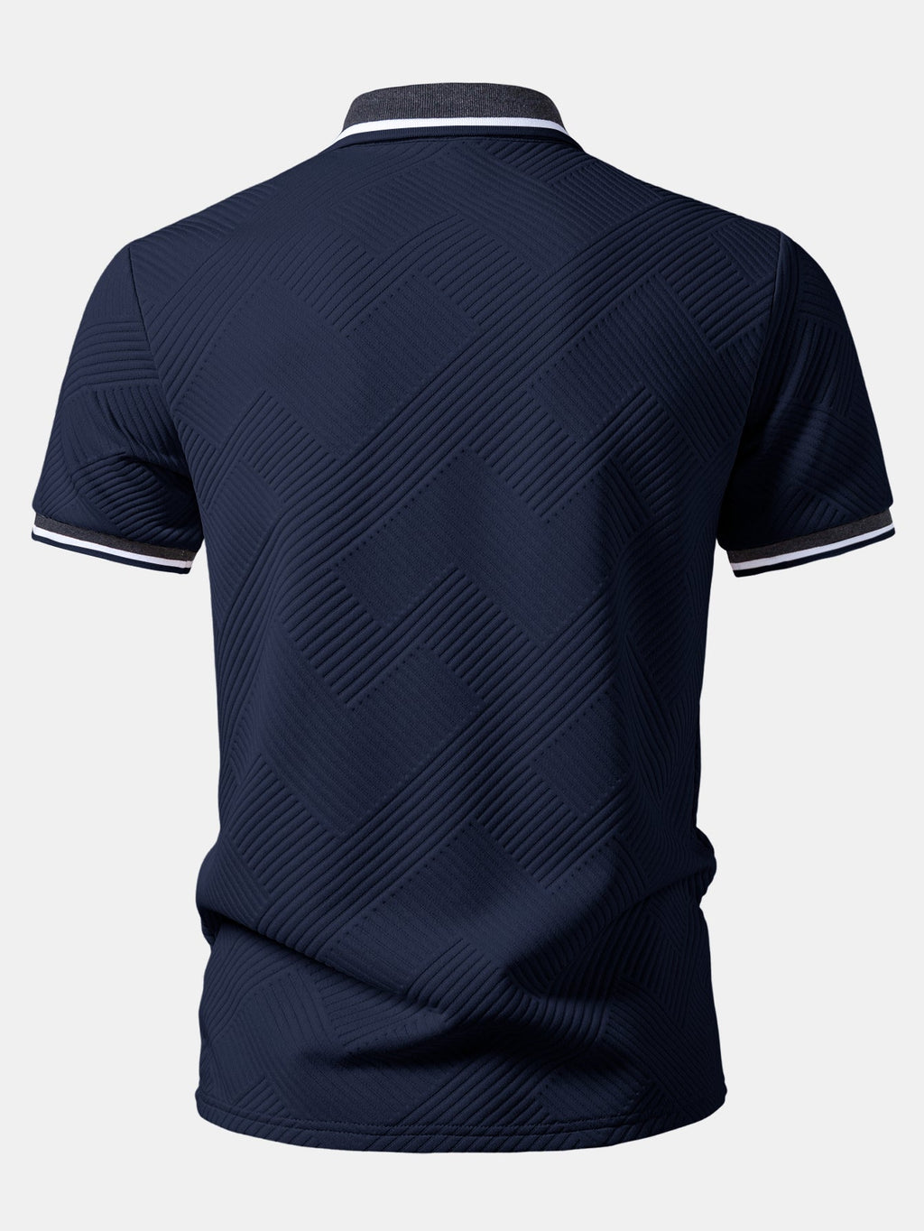 Contrast Trim Stripe Jacquard Polo