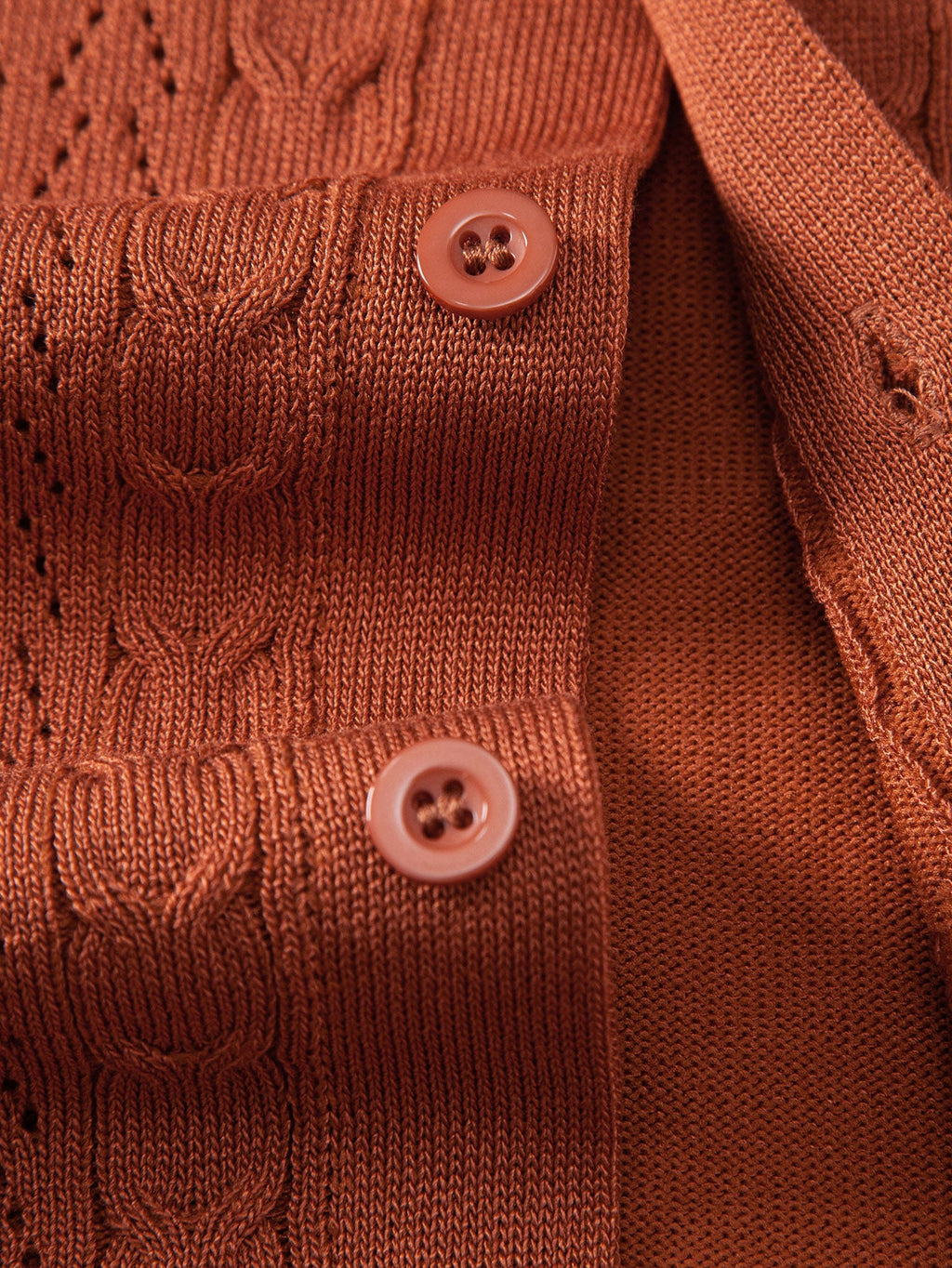 Twisted Jacquard Button Up Knit Shirt & Straight Leg Linen Pants
