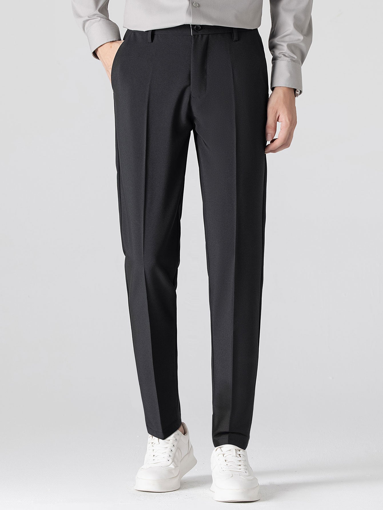 Twisted Jacquard Knit Polo & Slim Fit Tapered Trousers
