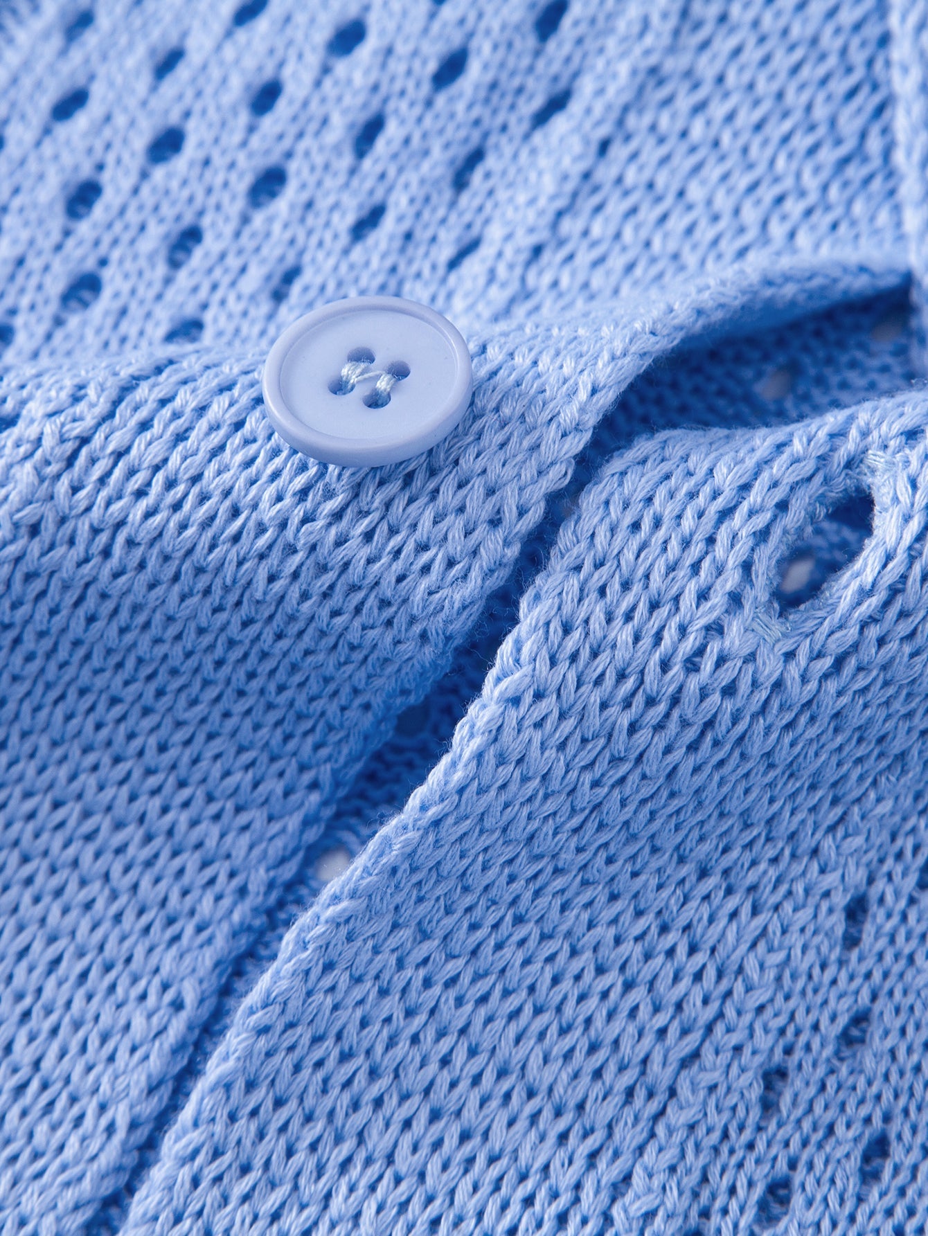 Open Knit Shirt & Crinkle Textured Drawstring 5" Shorts