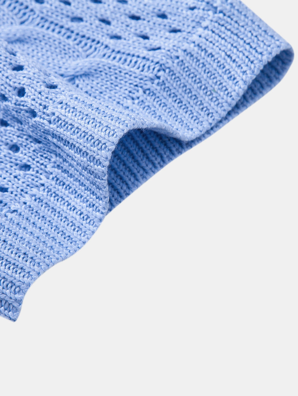 Open Knit Shirt & Crinkle Textured Drawstring 5" Shorts