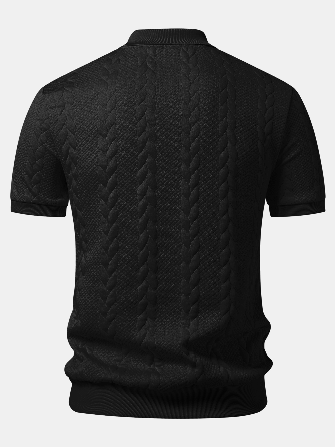 Twist Jacquard V Neck Polo
