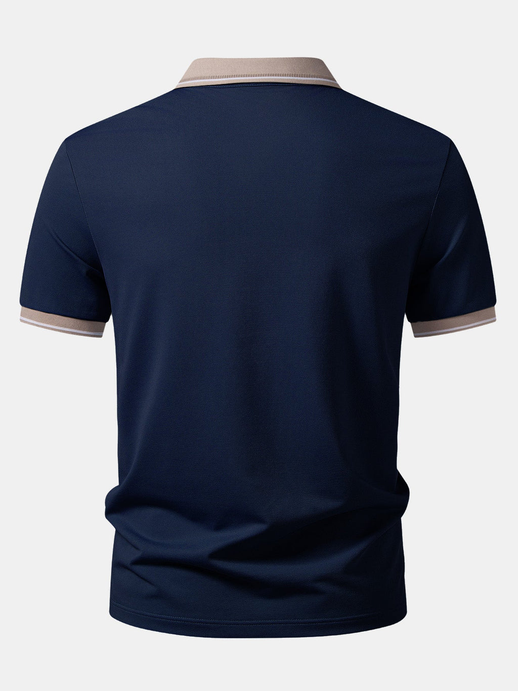 Contrast Trim Johnny Collar Polo