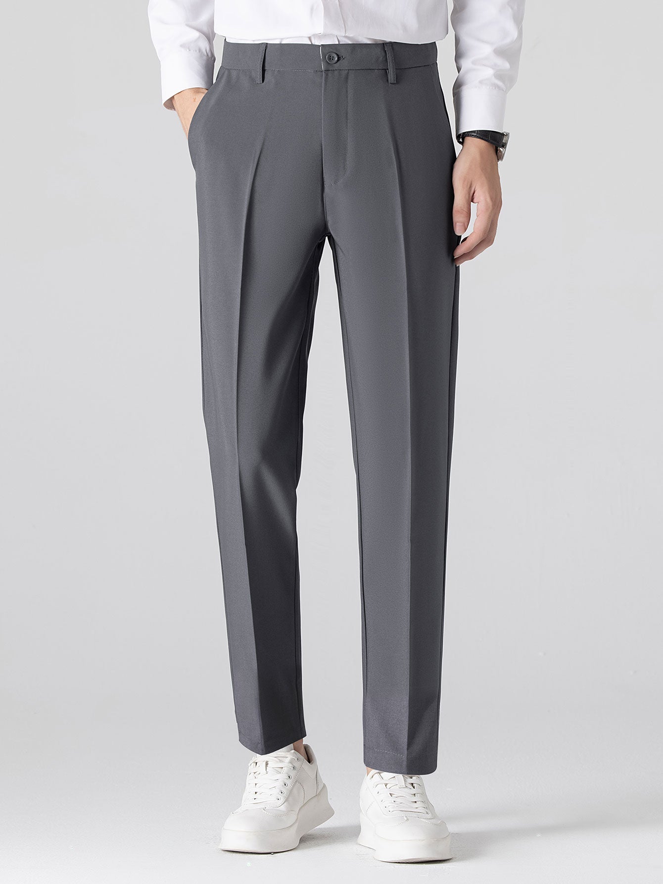 Twisted Jacquard Knit Polo & Slim Fit Tapered Trousers