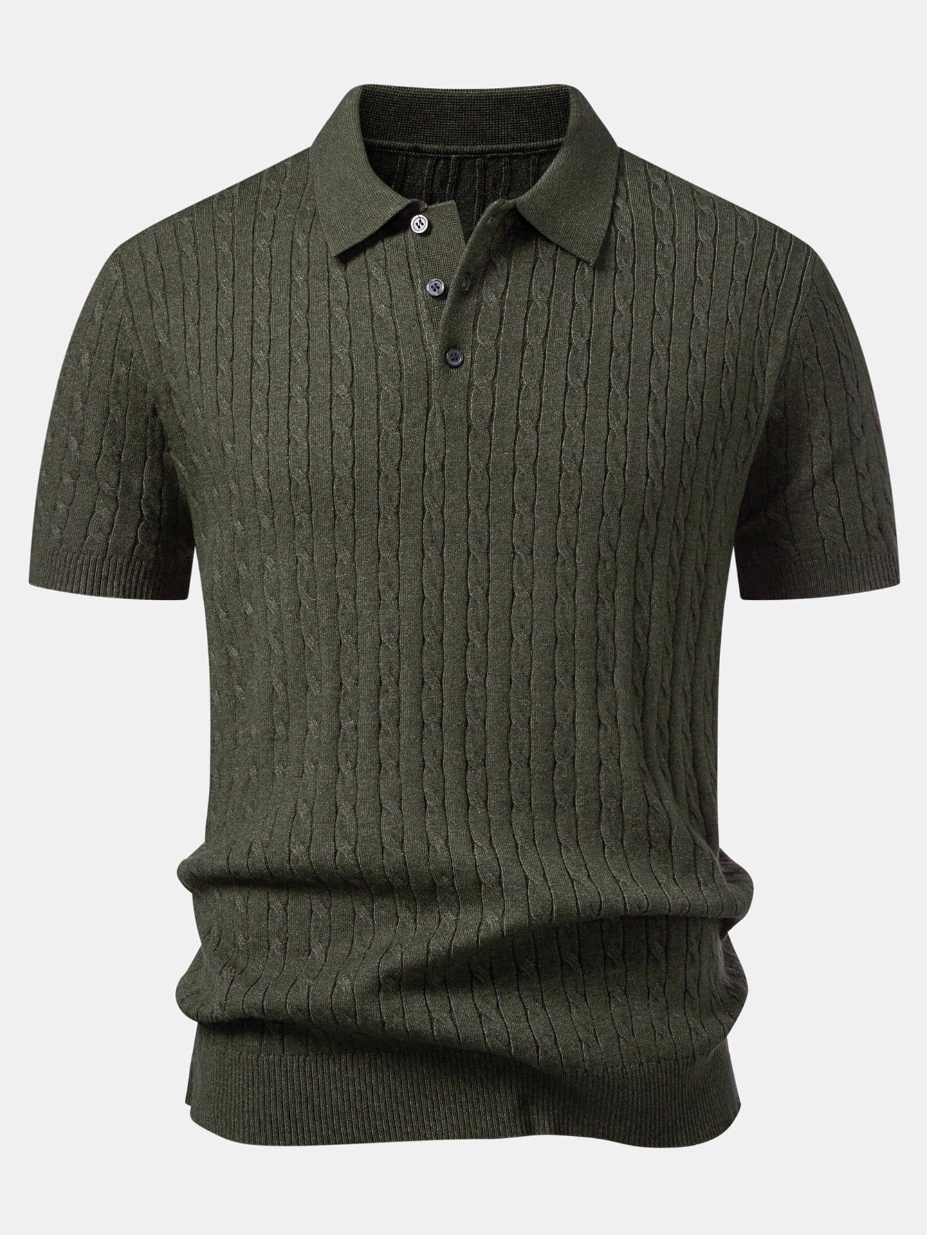 Twisted Jacquard Knit Polo & Slim Fit Tapered Trousers