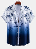 Gradient Island Palm Tree Print Shirt
