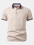 Contrast Trim Stripe Jacquard Polo