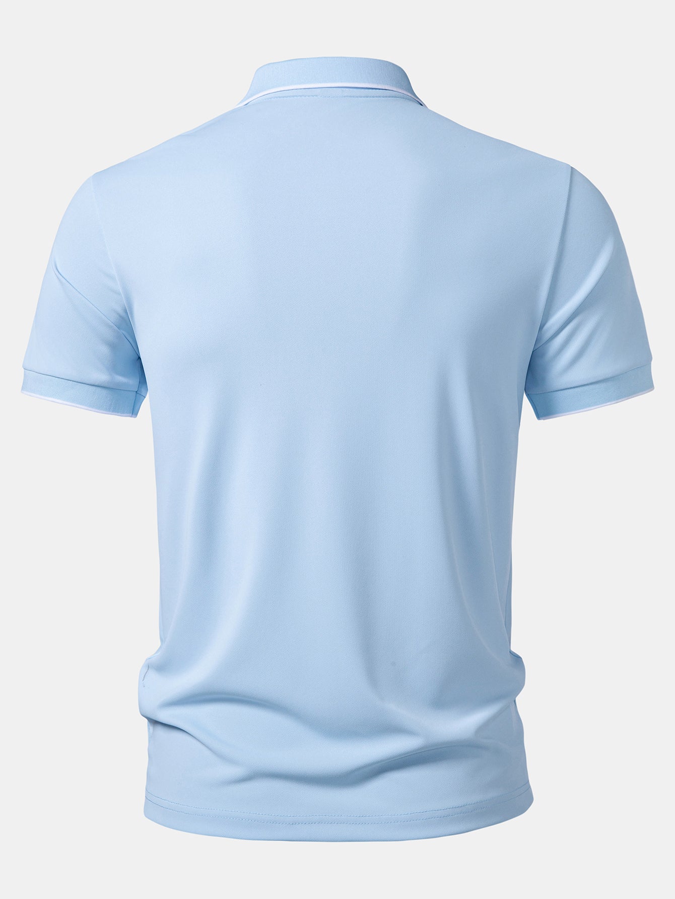 Contrast Trim Johnny Collar Polo
