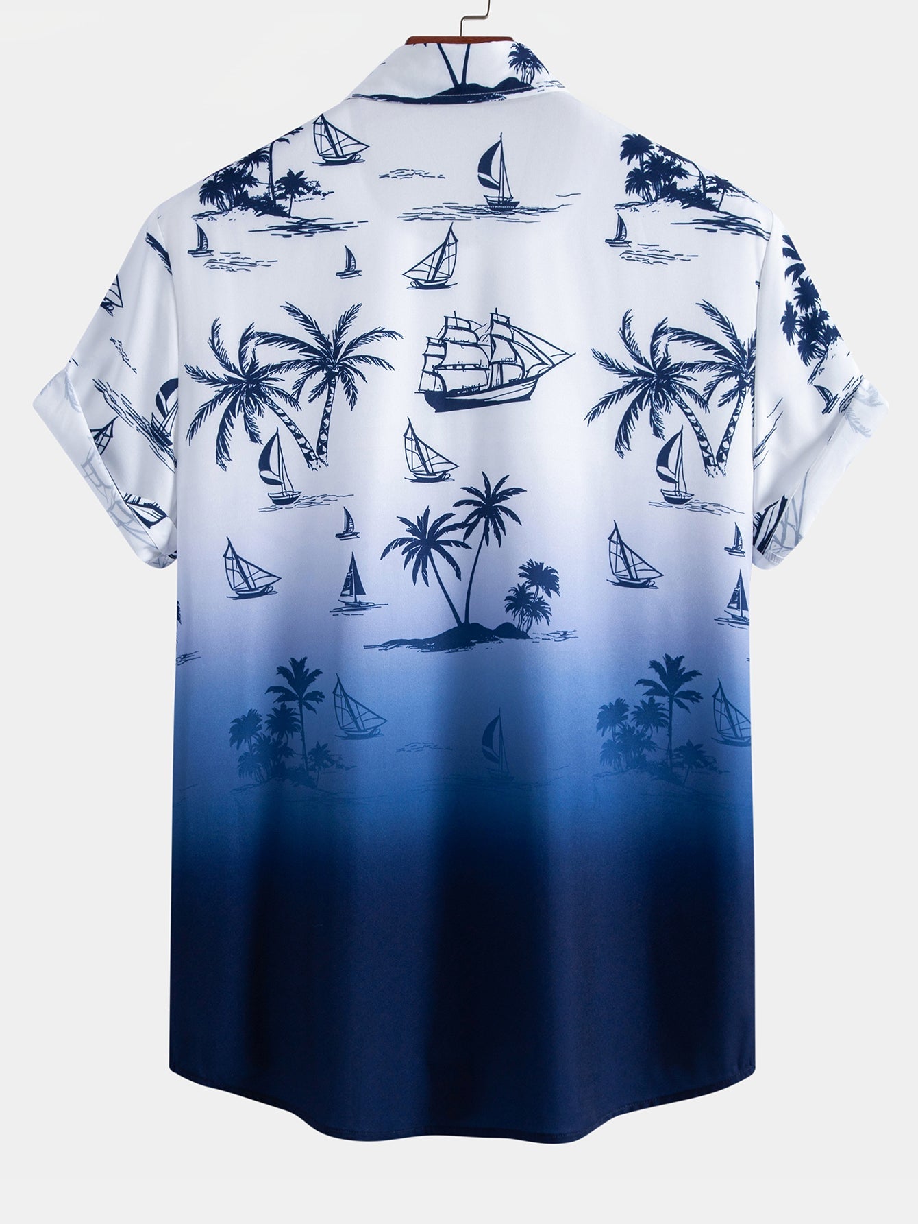 Gradient Island Palm Tree Print Shirt