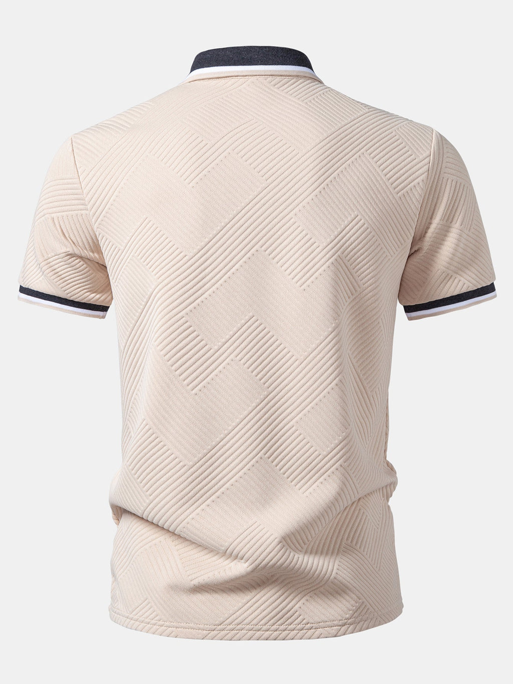 Contrast Trim Stripe Jacquard Polo