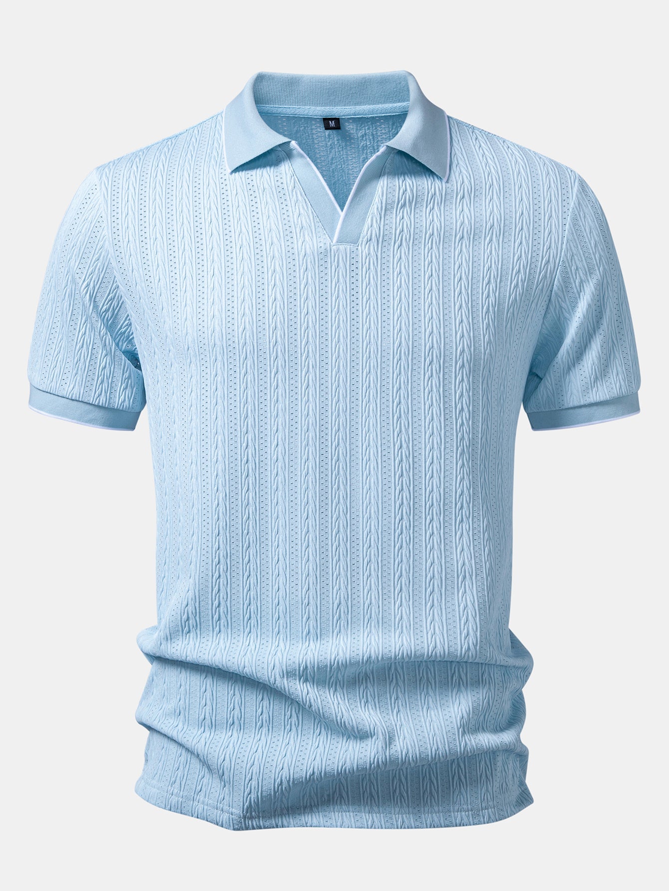 Geometric Jacquard Johnny Collar Polo