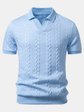 Twist Jacquard V Neck Polo