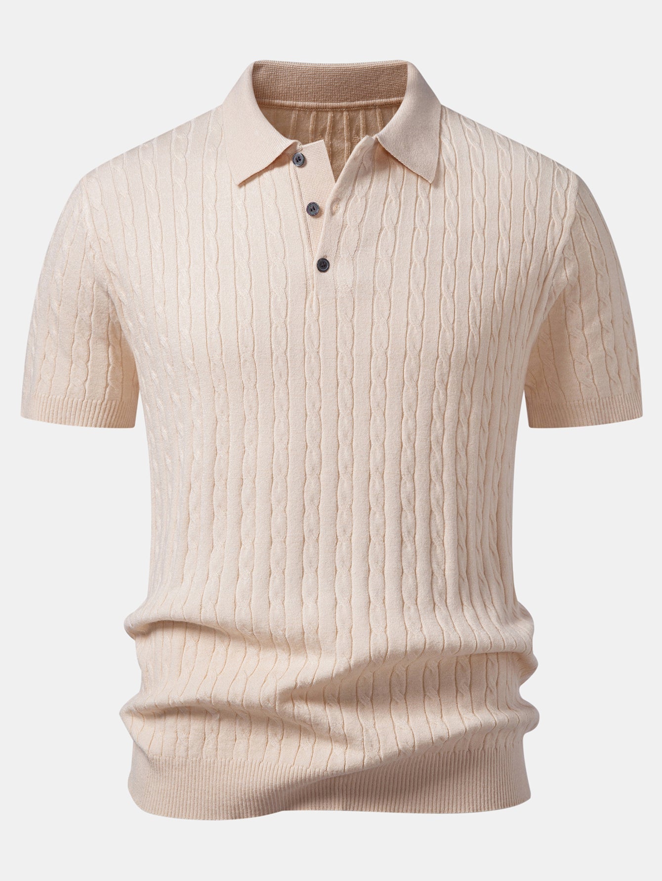 Twisted Jacquard Knit Polo & Slim Fit Tapered Trousers