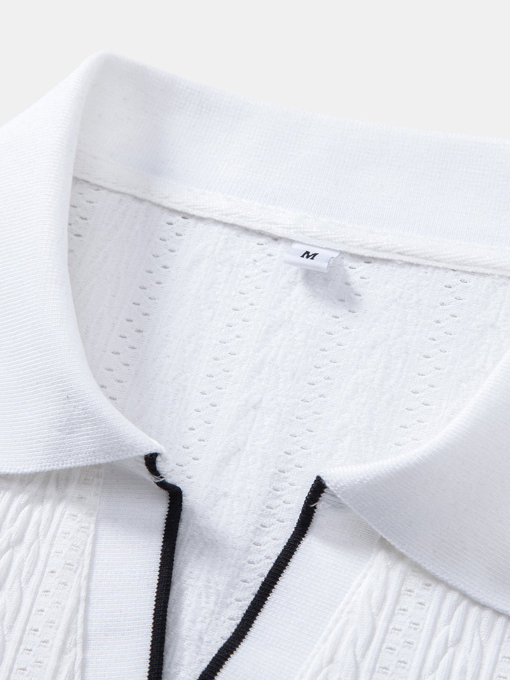 Geometric Jacquard Johnny Collar Polo