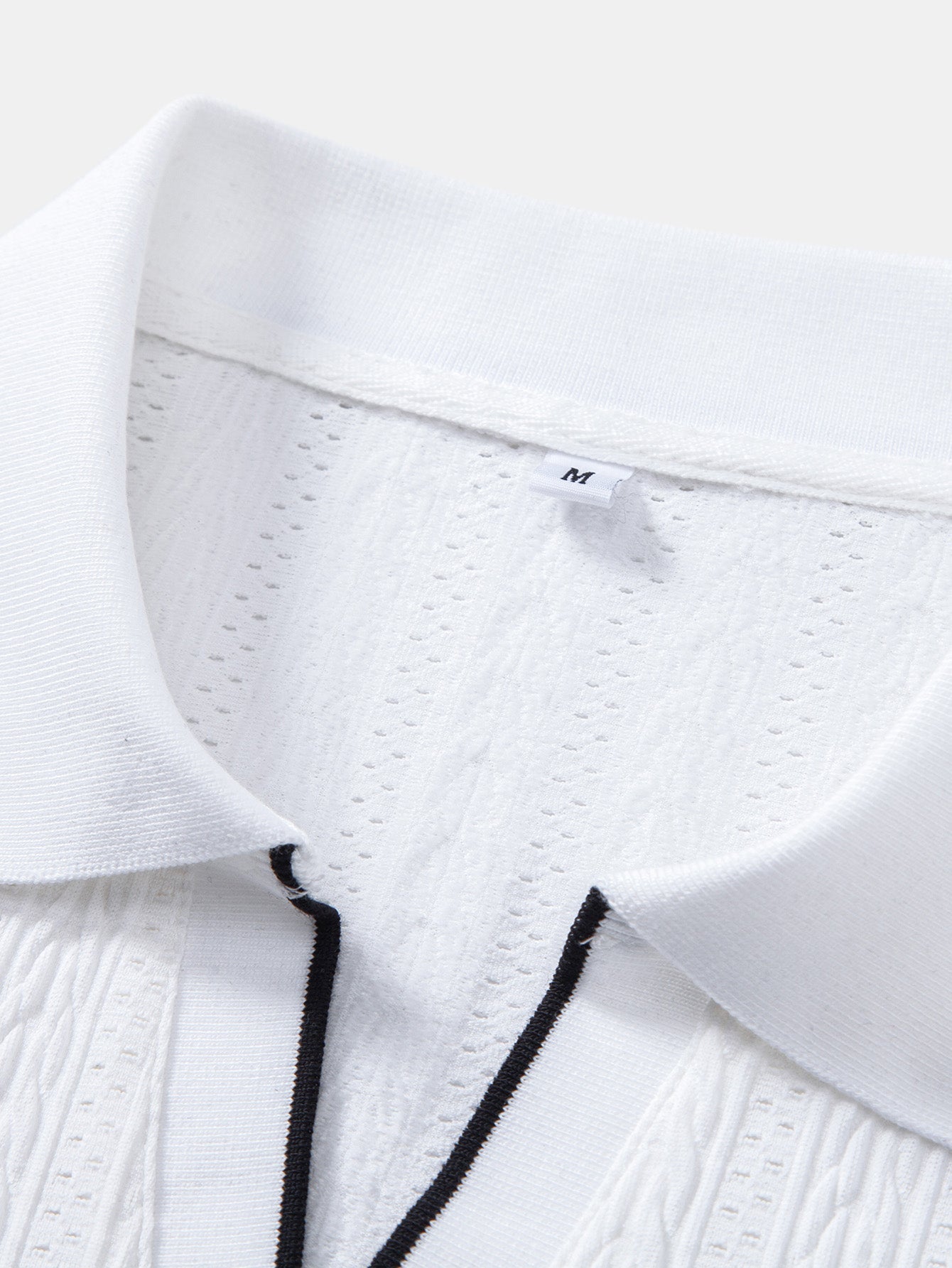Geometric Jacquard Johnny Collar Polo