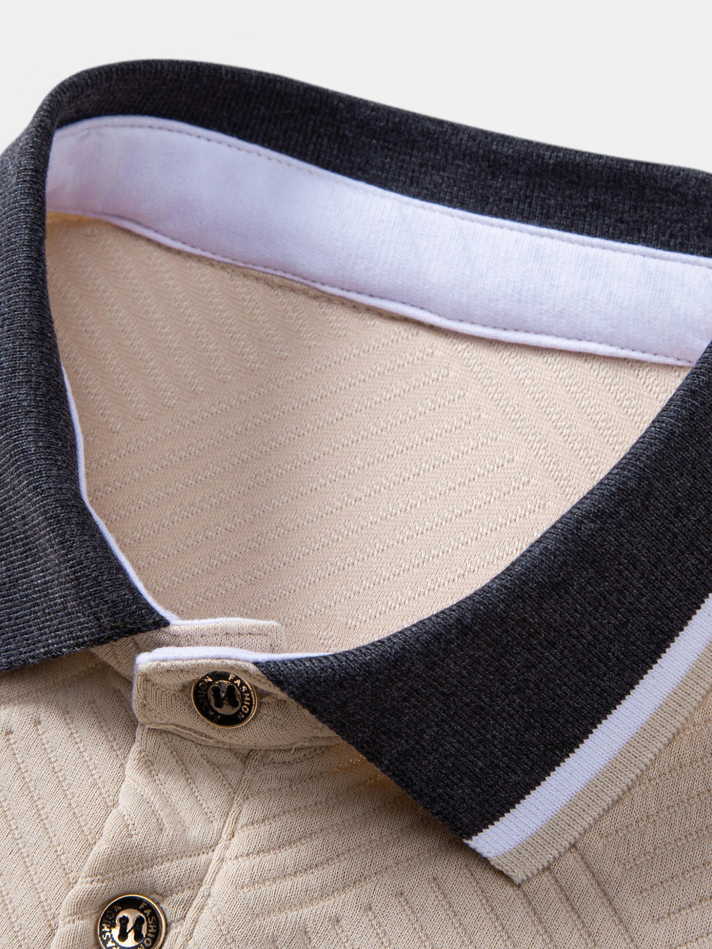 Contrast Trim Stripe Jacquard Polo