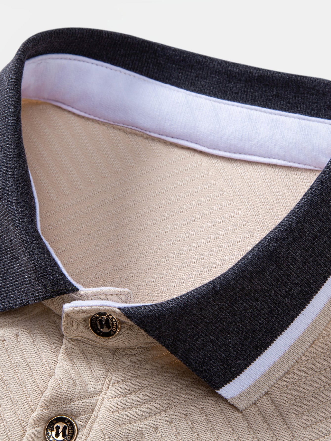 Contrast Trim Stripe Jacquard Polo