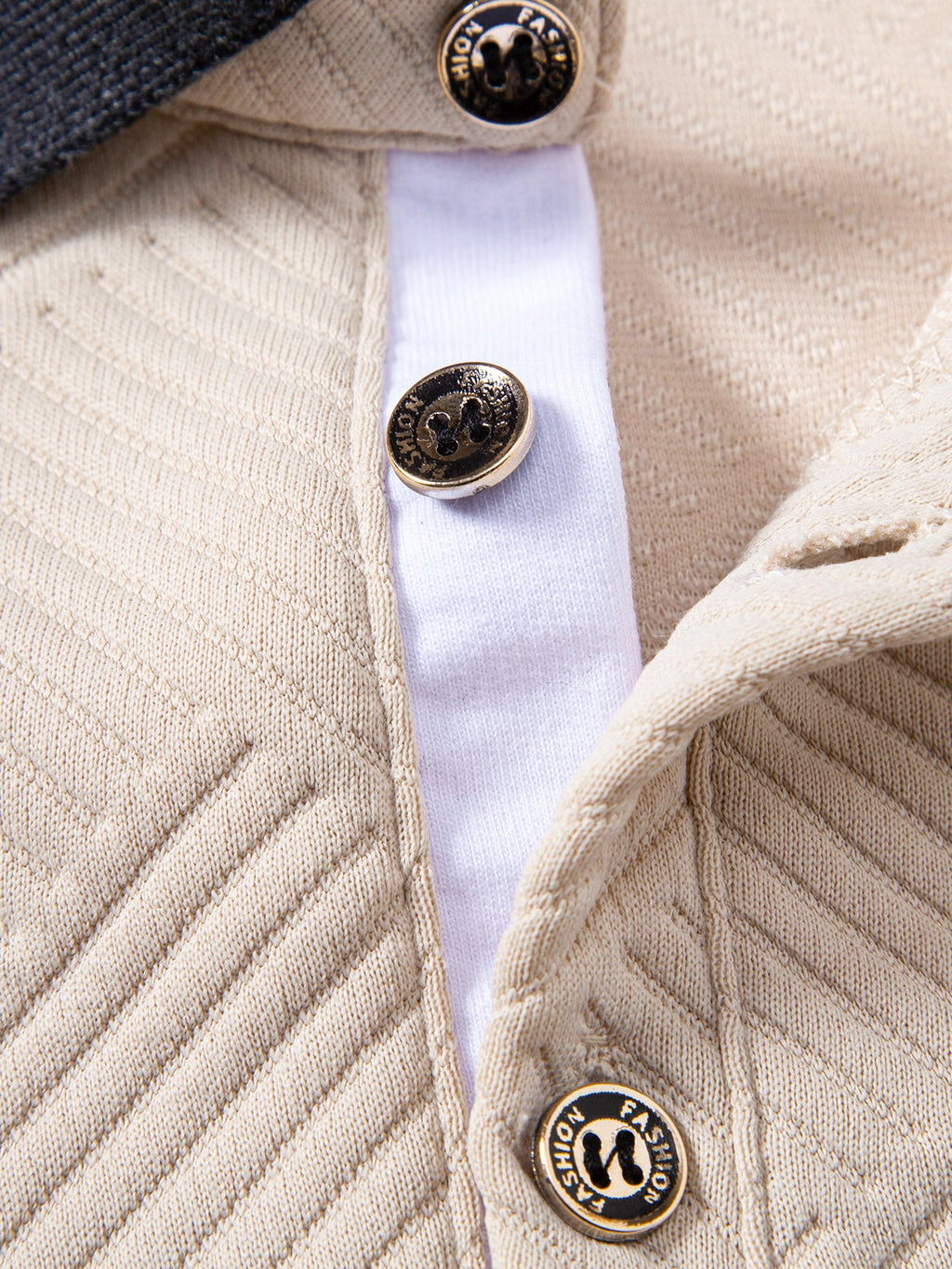 Contrast Trim Stripe Jacquard Polo