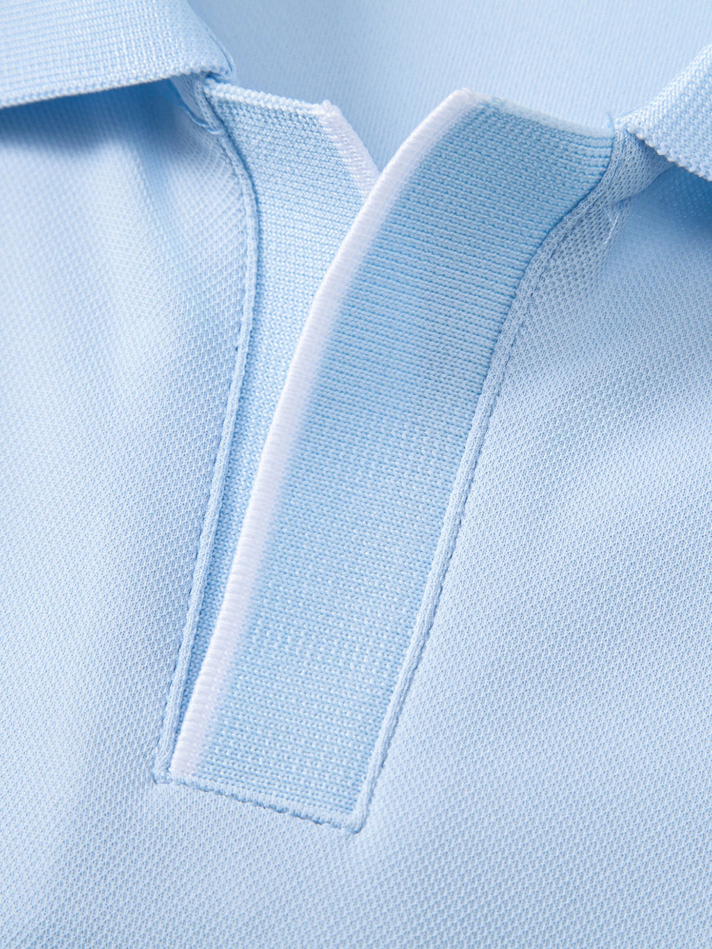 Contrast Trim Johnny Collar Polo