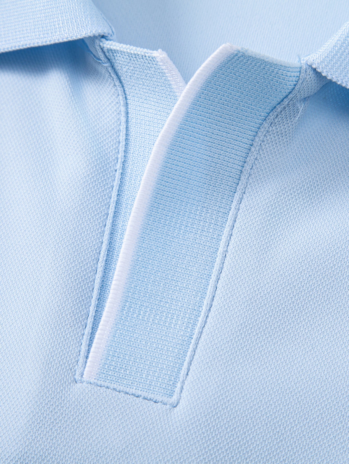 Contrast Trim Johnny Collar Polo