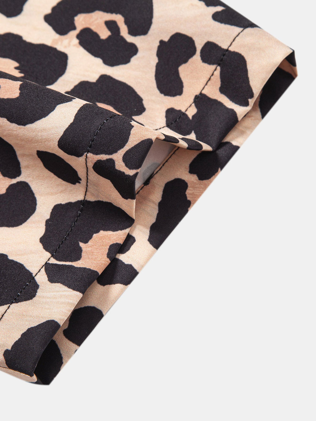 Leopard Print Patchwork Button Up Shirt